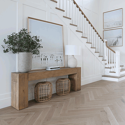 entryway table design by Trisha Isabey photography by Trevor Cooper